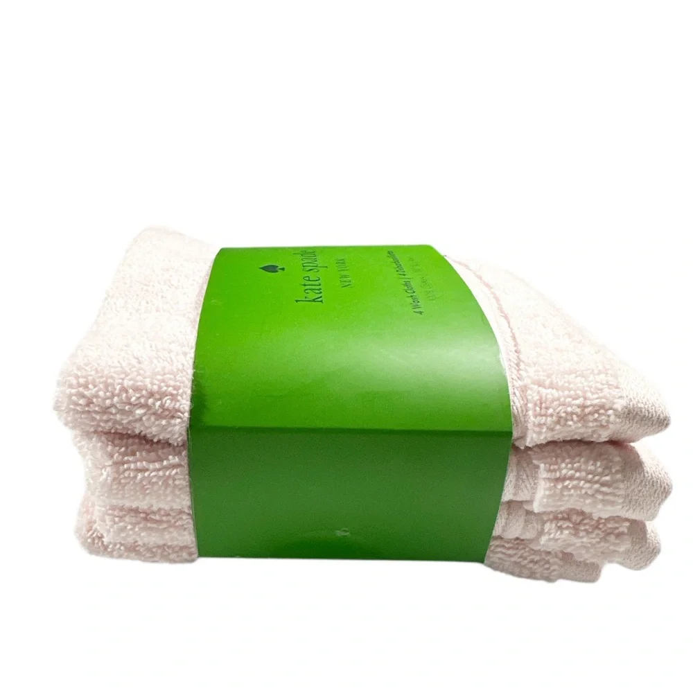 NEW Kate Spade CHALK PINK WASH CLOTHS SET/4